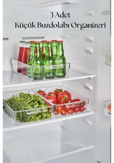 3 Lü Buzdolabı Organizeri & Buzdolabı Düzenleyici 3 Lt Çok Renkli