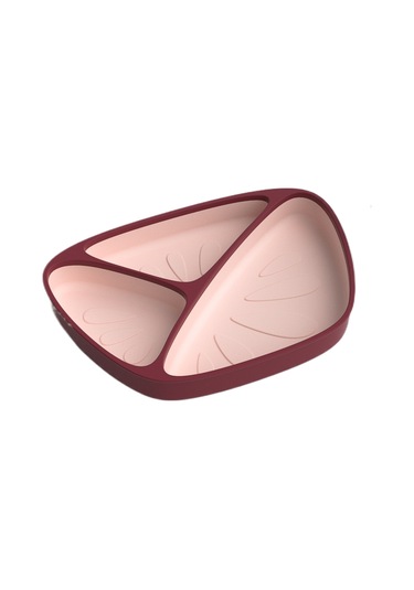 Jianfan Vakum Tabanlı Silikon Mama Tabağı Ve Kasesi Bebek Beslenme Seti Kırmızı Tek Plaka 1 Kırmızı