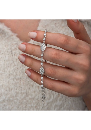 Artsmagazinmücevher Gümüş Zirkon Taşlı Mekik Kadın Bileklik