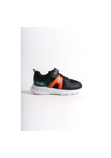 Garantili Ray Max Günlük Ortopedik Çocuk Unisex Sneaker Spor Ayakkabı Siyah-oranj