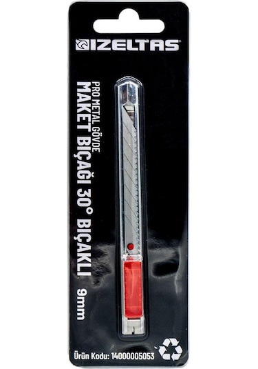 İzeltaş Pro Metal Gövde Dar Maket Bıçağı 30 Açılı 9 Mm