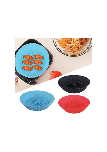 Silikon Tencere Isıtmalı Fırın Tepsisi Mavi Mavi Diğer