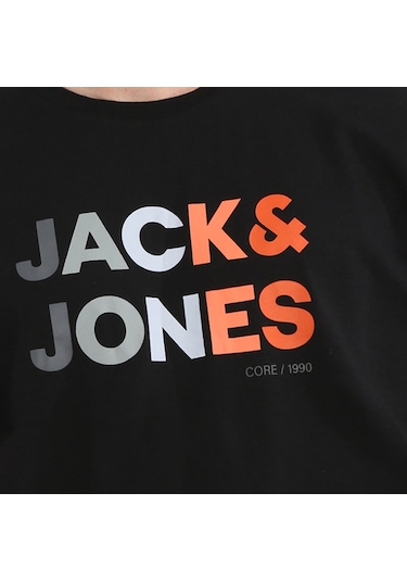 Jack & Jones Renk Geçişli Logo Baskılı Tişört Forest 12249602 Siyah