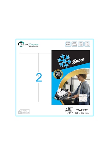 Sw-2297 Snow A4 Lazer Etiket 105 297 Mm