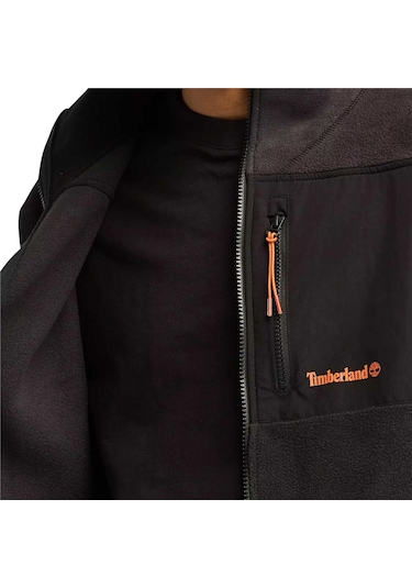 Timberland Polartec Mix Media Full Zip Fleece Erkek Polar Siyah