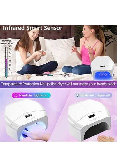 Xurunkeji Uv Tırnak Lambası Tırnak Işık Terapi Makinesi Uv Tırnak Cilası Pişirme Lambası Jel Cila İçin Hızlı Kürleme Kurutucu Led Lambalar Abd Fişi