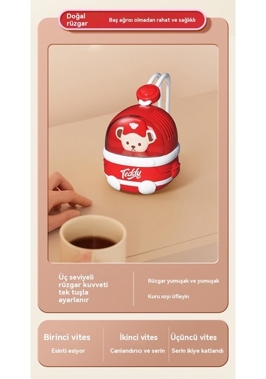 Aurora Hafif Usb Şarj Karikatür Asıl İboyun El Yapraksız Fan Küçük 2