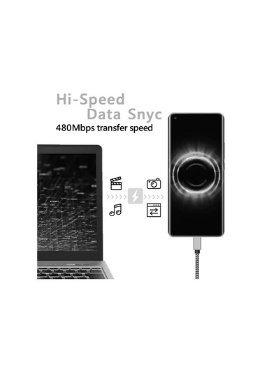 Usb Tip C Kablo Tarih Sync 2.4a Hızlı 1m 2m 3m Şarj Naylon Örgülü Tel Şarj Rose Red 2m