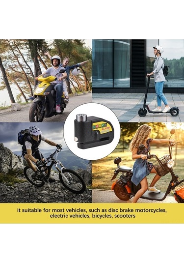 Prestigegoods 110db Alarmlı Disk Fren Kilidi - Motosiklet Hırsızlık Önleyici, Su Geçirmez, Titreşim Sensörlü