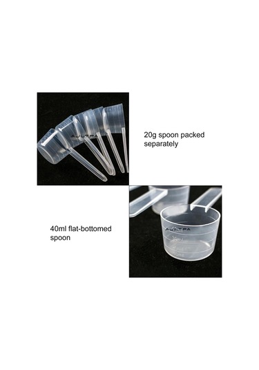 1 Adet Düz Tabanlı Dereceli Ölçü Kaşığı Şeffaf Plastik Tek Tek Paketlenmiş Hassas Ölçüm İçin Beyaz