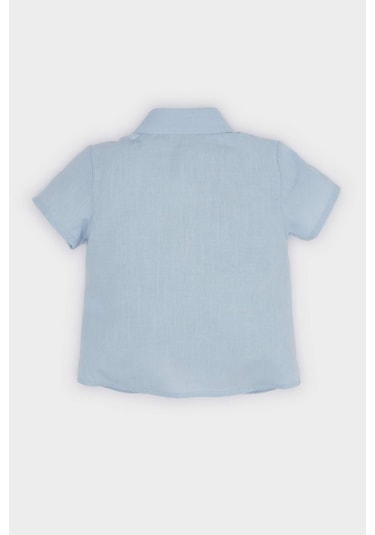 DeFacto Erkek Bebek Flamlı Poplin Kısa Kollu Gömlek E7749A525SMBE343 Mavi