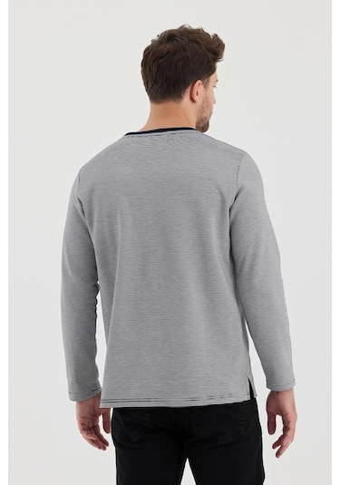 Alexander Gardi Alexandergardı Desenlı Yırtmaçlı Regular Fit Sweatshırt E22-751 00 001