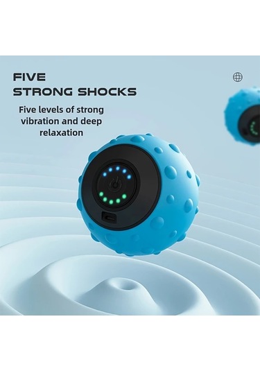 Dashanshop Siyah 5 Hız Ayarlı Titreşimli Masaj Topu Usb Şarjlı Yoga Fitness Masaj Aleti Siyah