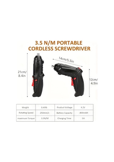 Tcherchi RU11662 Akülü Elektrikli Şarjlı Çok Fonksiyonlu Tornavida Seti 45 Parça