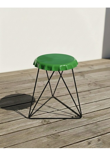 Green Metal Tabure Yeşil