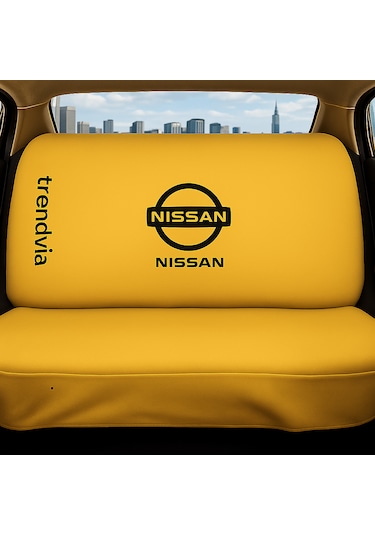 Nissan Araçlara Uygun Penye Kumaş Ön Arka Oto Koltuk Kılıfı - Servis Tipi Oto Kılıf Takımı Sarı