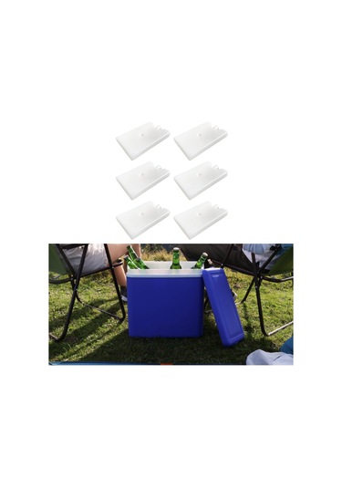 Suntek 6 Adet Buz Soğutma Blokları Seyahat 14,5cmx9,5cmx2cm Beyaz