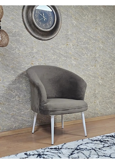 Tekli Teddy Beyaz Boyalı Sivriltme Ayak Çay Seti Koltuk Tekli Ber Çok Renkli