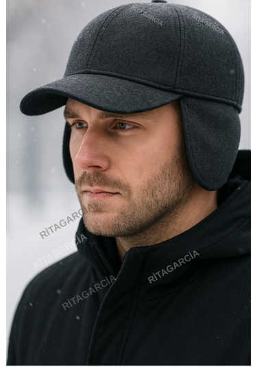 Kışlık Kulaklıklı Şapka Antrasit