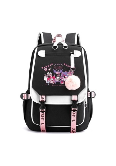 Kulomi Okul Çantası Ortaokul Kadın Kore Versiyonu Büyük Kapasiteli Rahat Hafif Sırt Çantası Ilkokul Öğrencileri Üçüncü Ila Altıncı Sınıf Sırt Çantası 9c0wcı Beyaz - Siyah