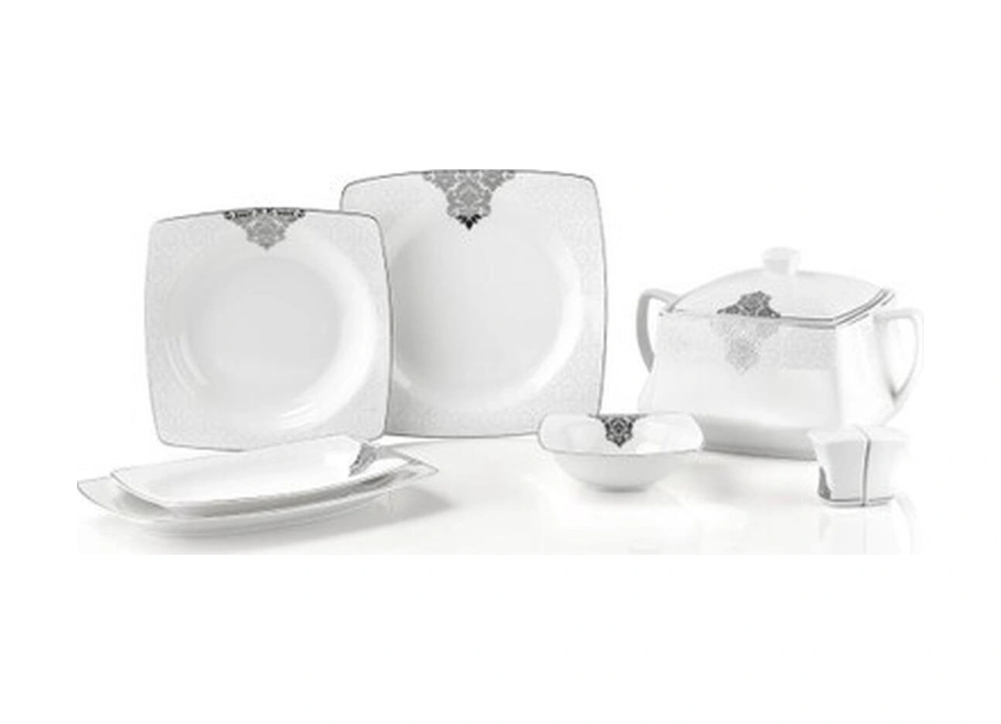 Taç Tulen 60 Parça Porselen Yemek Takımı Süt Beyazı