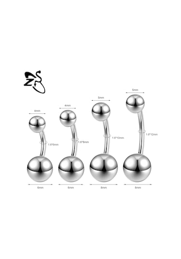 Zs 14g Paslanmaz Çelik Göbek Piercingi 6/8/10/12 Mm Cz Kristal Takı Whıtegül Altın Renk Gül Altın Renk