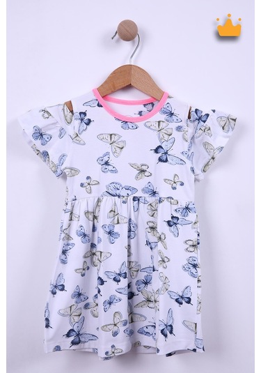 Babyhola Kız Bebek Bayramlık Kelebek Baskılı Elbise 947235 001