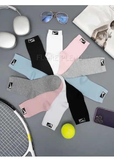 Mutex Yüksek Spor Çorapları Baskılı Set 10 Çift 463801651 Siyah