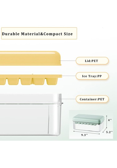 Dofolink Ev İçi Dondurucu Buz Hazırlama Aleti: 2 Bölmeli Pp+tpe Buz Kalıbı, 60 Adet 2cm Küp, Kapaklı Depo Kutusu Ve Kova İle Servis Kaşığı Çok Renkli