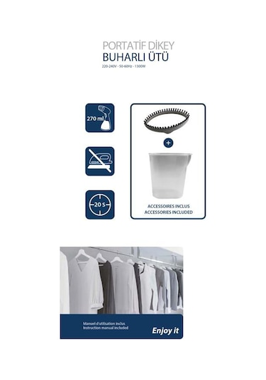 Defne Star DFN01 1300 W Portatif Buharlı Dikey Seyahat Ütüsü