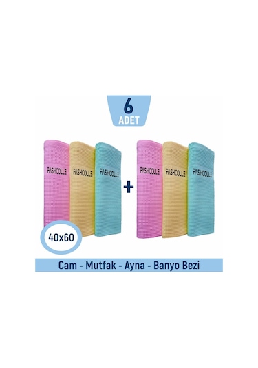 Fashcolle Mikrofiber Temizlik Bezi 2 x 3'lü 40 x 60 CM