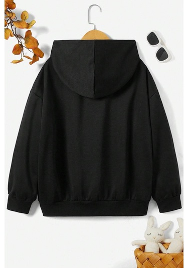 Çocuk Kafadar Ayılar Baskılı Sweatshirt Siyahh3 Siyah