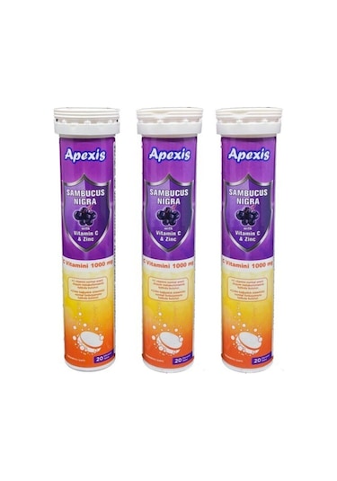Apexis Sambucus Nigra Vitamin C 1000 Mg 3 X 20 Tablet