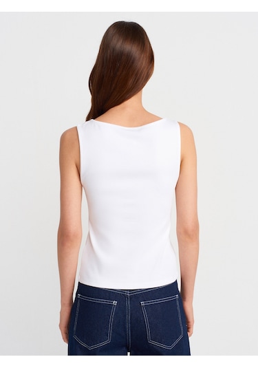 Dilvin 31764 Fermuar Detaylı Top-beyaz Beyaz