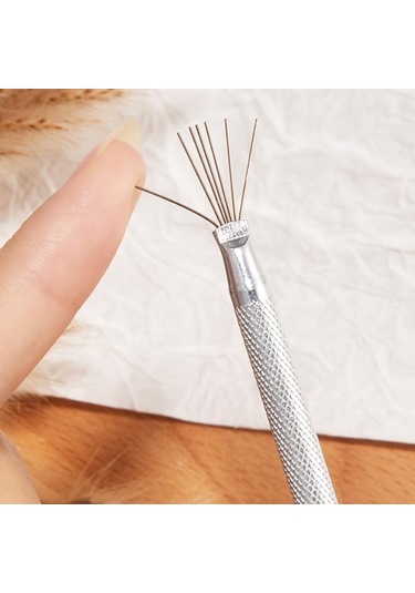 1 Adet 7 İğneli Tırnak Fırçası: Paslanmaz Çelik Saplı 7 Metal İğne