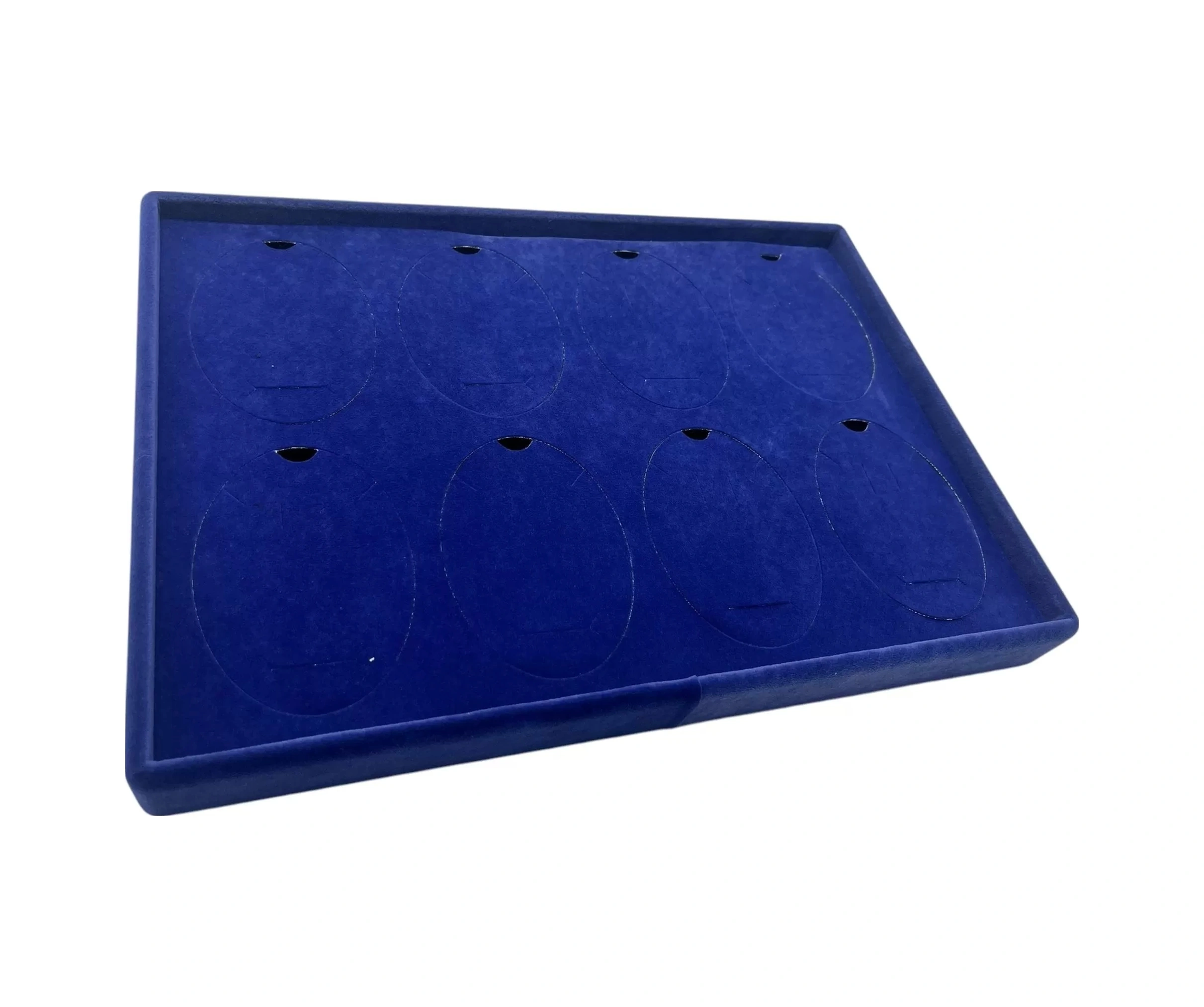 Süet Kumaş Lacivert 34-24 Cm Ayaklı 8 Pedli Kolye Tabla Stand