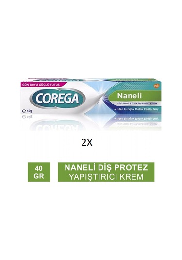 Diş Protezi Yapıştırıcı Krem Naneli 40gr 2 Adet