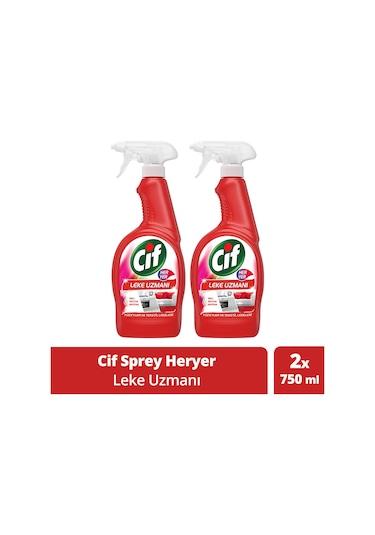 Cif Sprey Kırmızı Yüzey Temizleyici Leke Uzmanı 2 x 750 ML