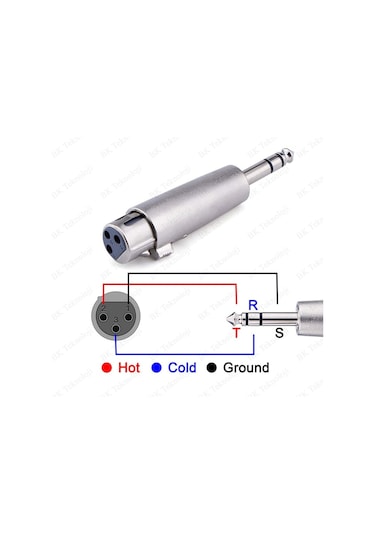 3-Pin Xlr Dişi To 6.35Mm Stereo Erkek Ses Kablosu Mikrofon Adaptö