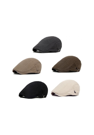 Jmsstore Erkek Klasik Düz Renk Kasket Şapka - Siyah