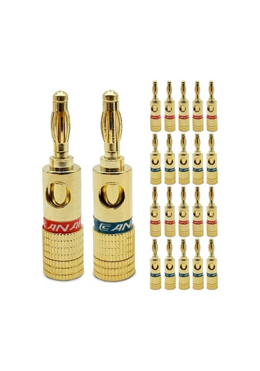 8pcs 4mm Altın Kaplama Hoparlör Kablo Soketi Hoparlör Hattı Amplifikatör Konnektör Hoparlör Terminal Banana Kafa Sesi Renk: 8 Kırmızı