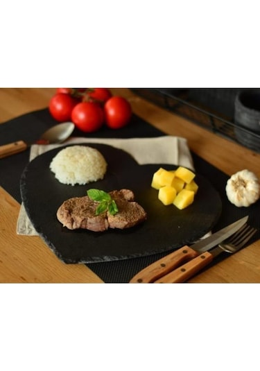Bambum Mia - Doğal Taş Kalp Tabak 25 Cm