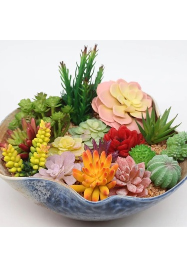 Xiyyadms Dıy Yapılandırılabilir Simülasyon Sukulent Bitki Seti - Bakım Gerektirmeyen Ev Dekorasyonu Duvar Yeşilliği