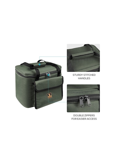 Ranyeek Balıkçılık Soğutucu Çanta - 600d Oxford Kumaş + Alüminyum Folyo, Yeşil, 24x17x18 Cm Küçük Boy Çok Renkli