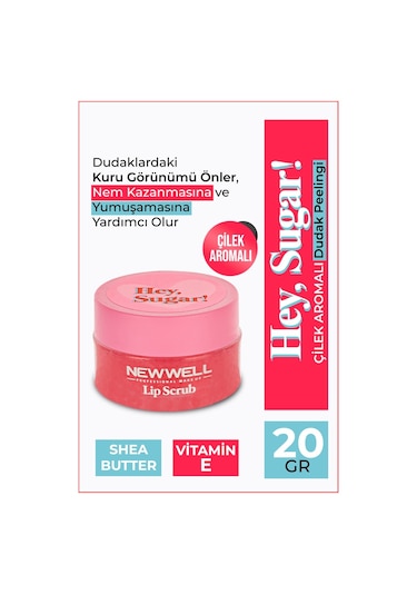 New Well Hey Sugar Çilek Aromalı Dudak Peeling 20 G