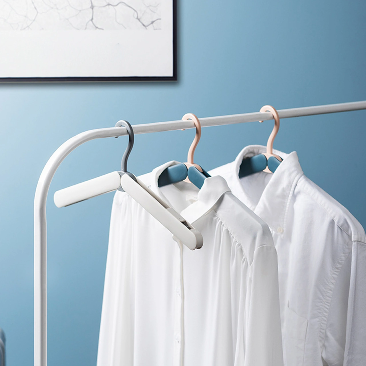 Yunboo Seyahat İçin Katlanabilir Abs Oyma Teli - Kaymazsız, Uzay Tasarruflu, Ev Ve Seyahat Kullanıma Uygun, Bebek Ve Yetişkin Giysileri İçin Çok Fonksiyonlu Beyaz