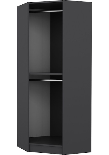 Minar Kale 1 Füme Cam Kapaklı Köşe Dolap Antrasit