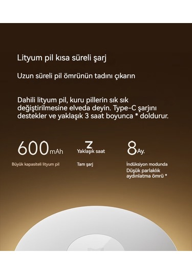 Lıcorıce Mijia Çok Fonksiyonlu Enerji Tasarrufu Şarj Endüktif Gece Lambası Sari