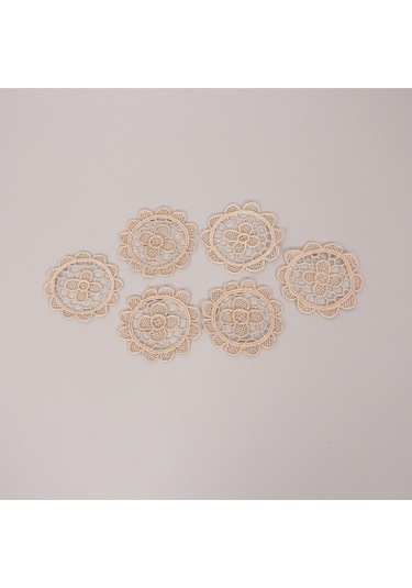 Tığ Örgüsü Dantel 6'lı Bardak Altlığı 10 Cm Diğer