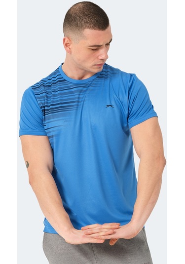 Slazenger RAVEN Erkek  Saks Mavi Tişört